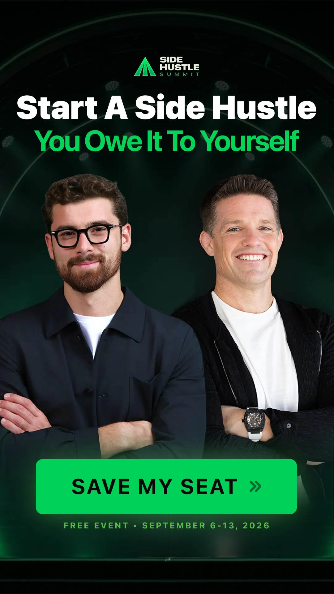 Iman Gadzhi and Russell Brunson, hosts of the free 5-day live event, September 6 to 13, 2026